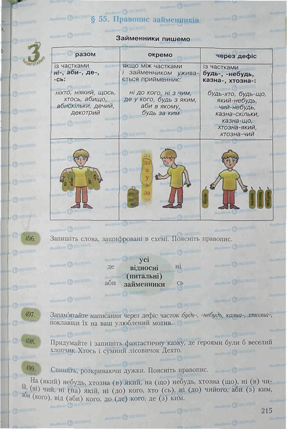 Підручники Українська мова 6 клас сторінка 215