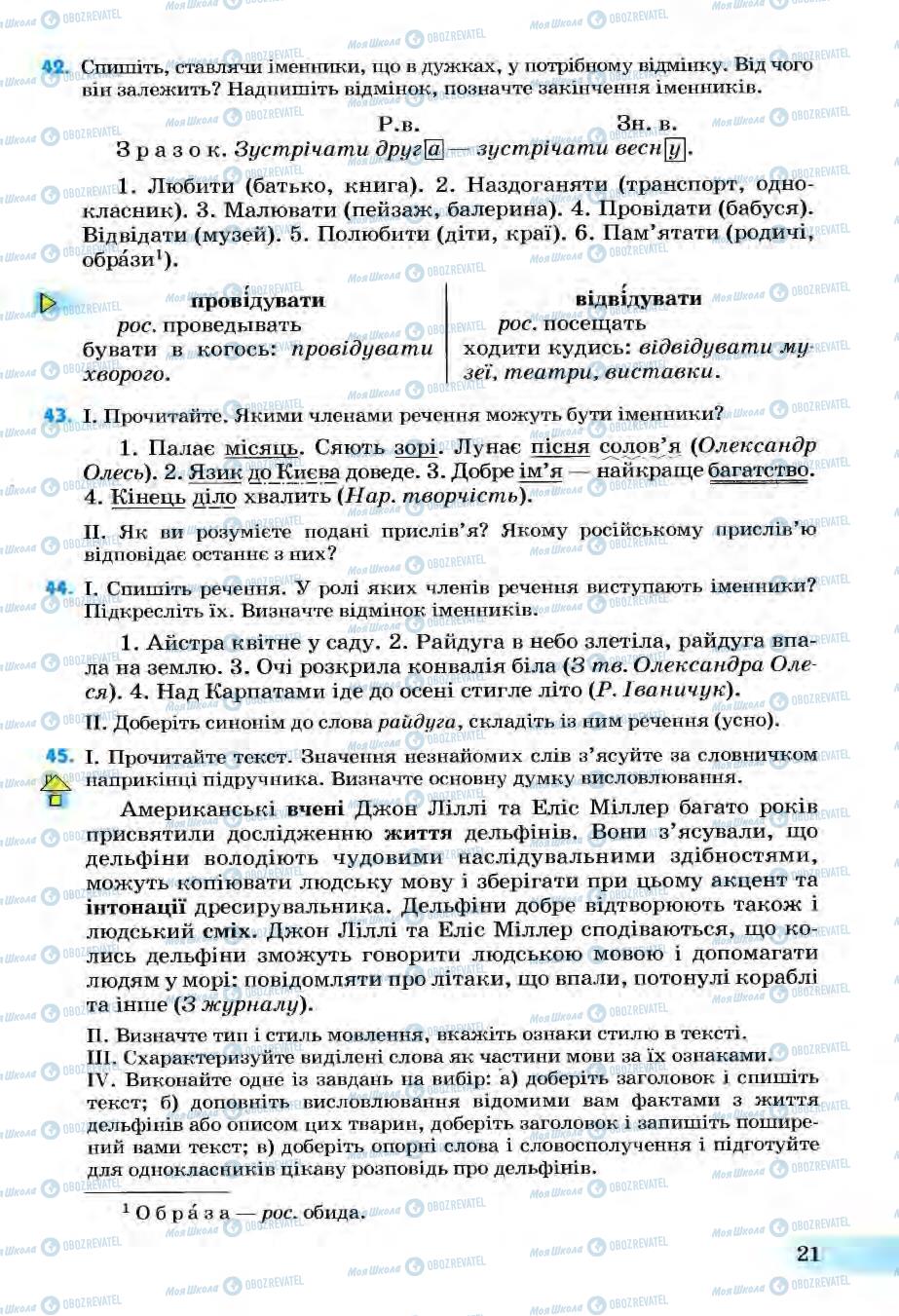 Підручники Українська мова 6 клас сторінка 21