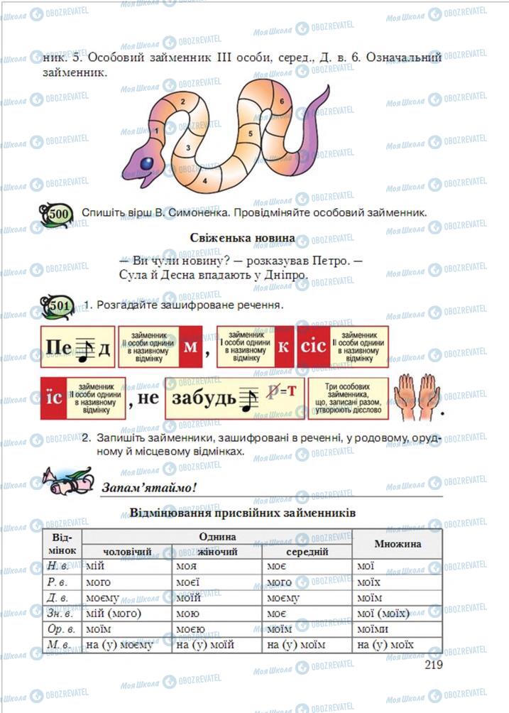 Учебники Укр мова 6 класс страница  219