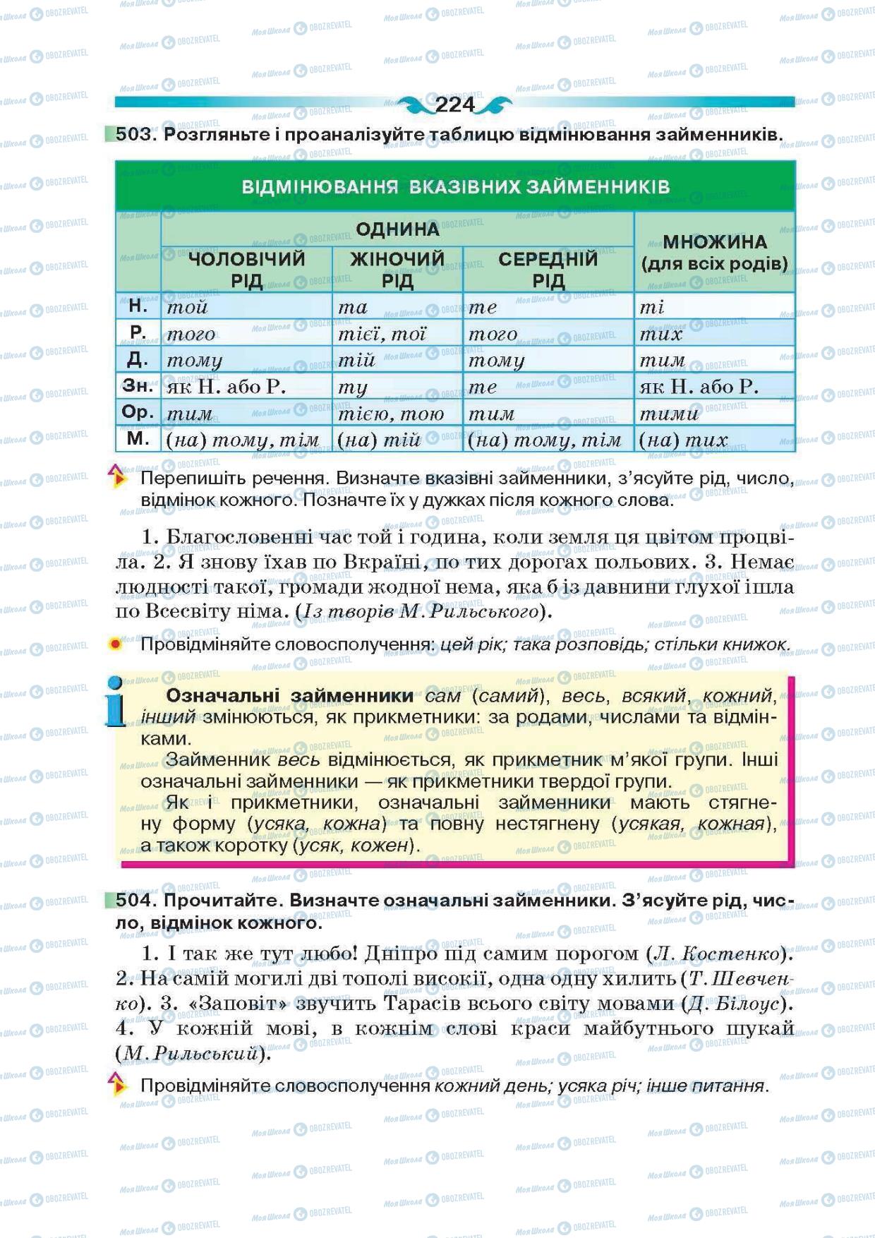 Підручники Українська мова 6 клас сторінка 224