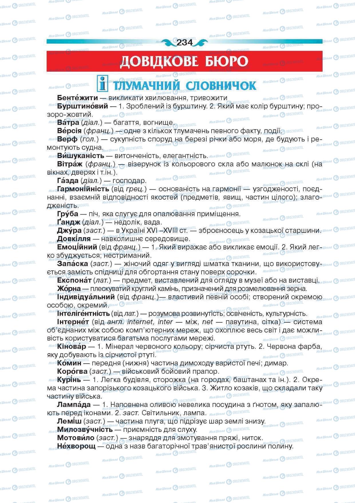 Підручники Українська мова 6 клас сторінка 234