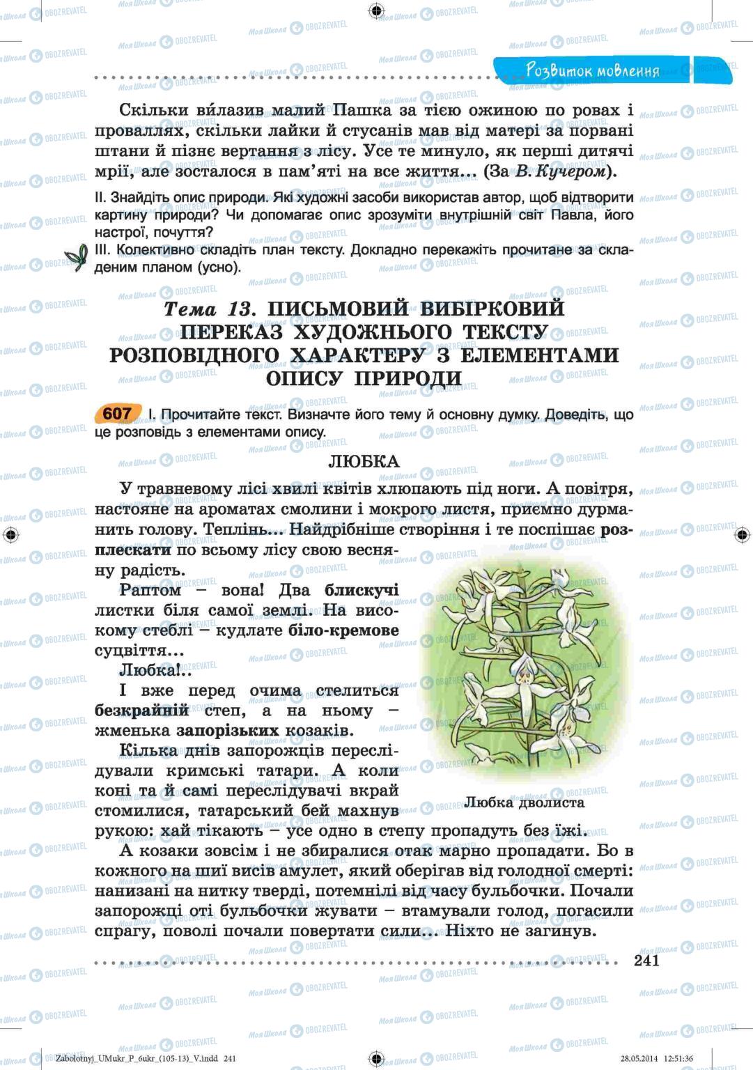 Підручники Українська мова 6 клас сторінка  241