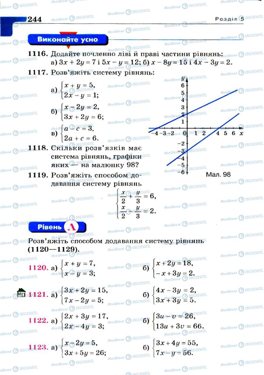 Підручники Алгебра 7 клас сторінка 244