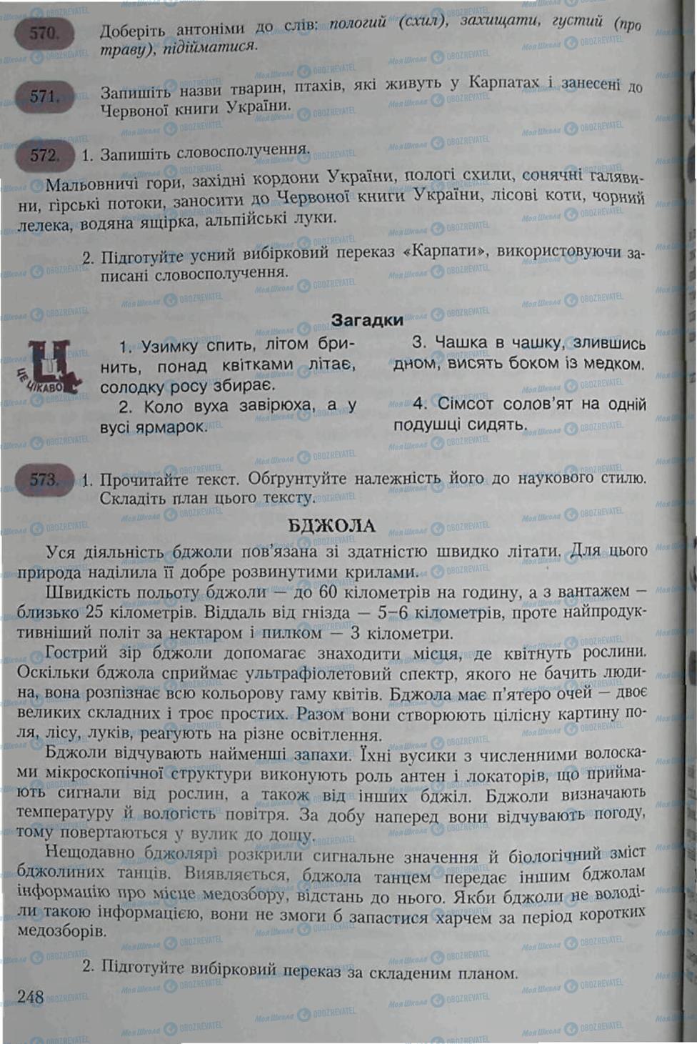 Підручники Українська мова 6 клас сторінка 248