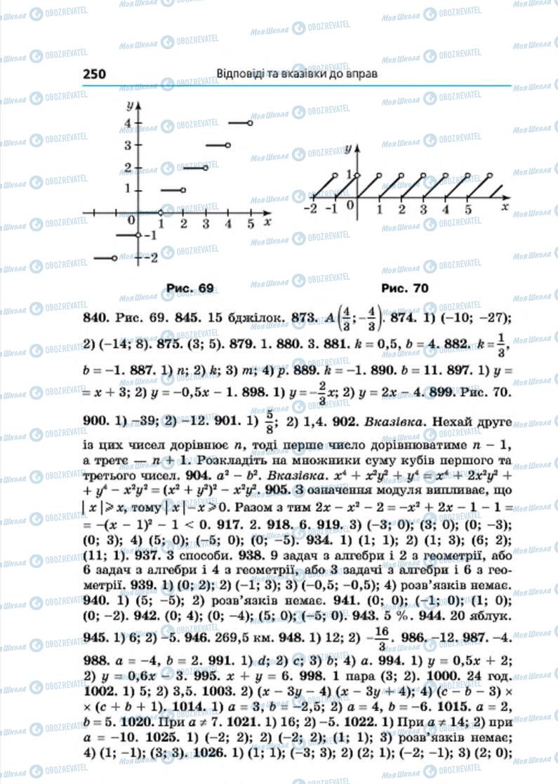 Підручники Алгебра 7 клас сторінка  250