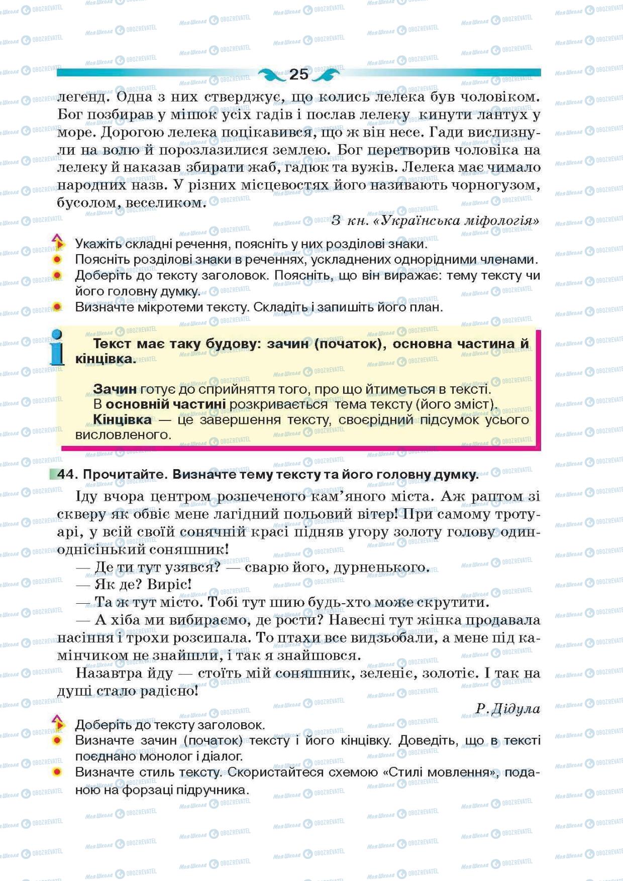 Підручники Українська мова 6 клас сторінка 25