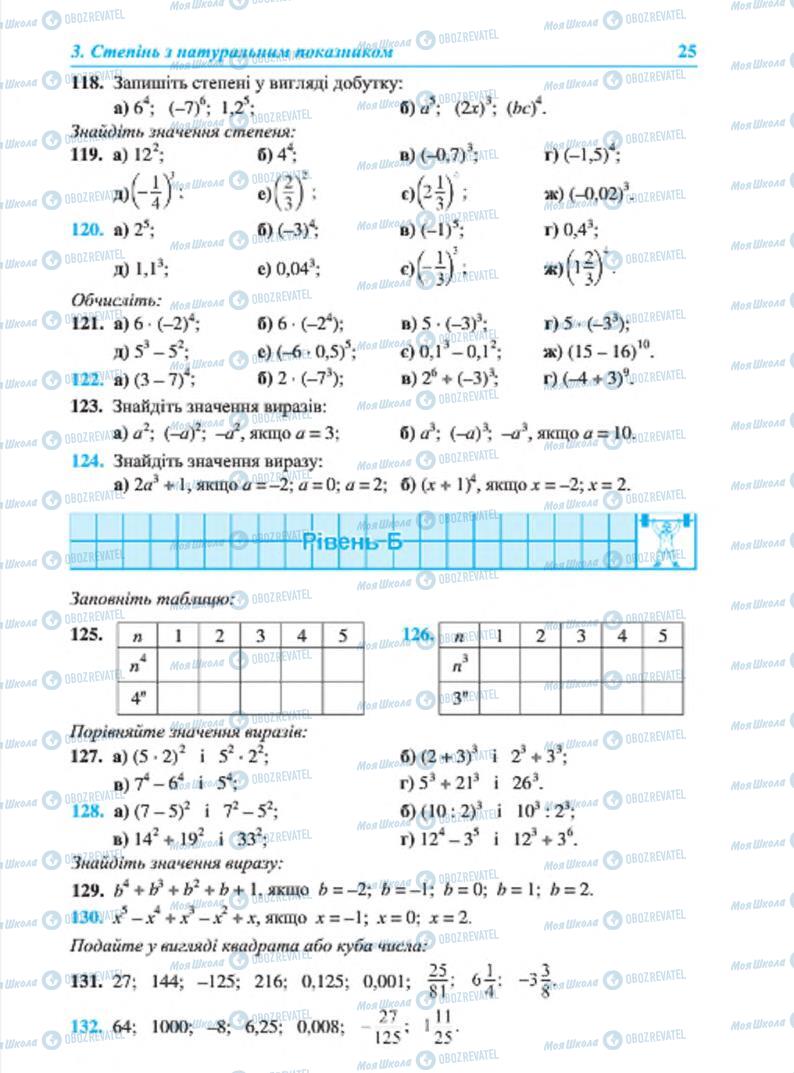 Підручники Алгебра 7 клас сторінка 25