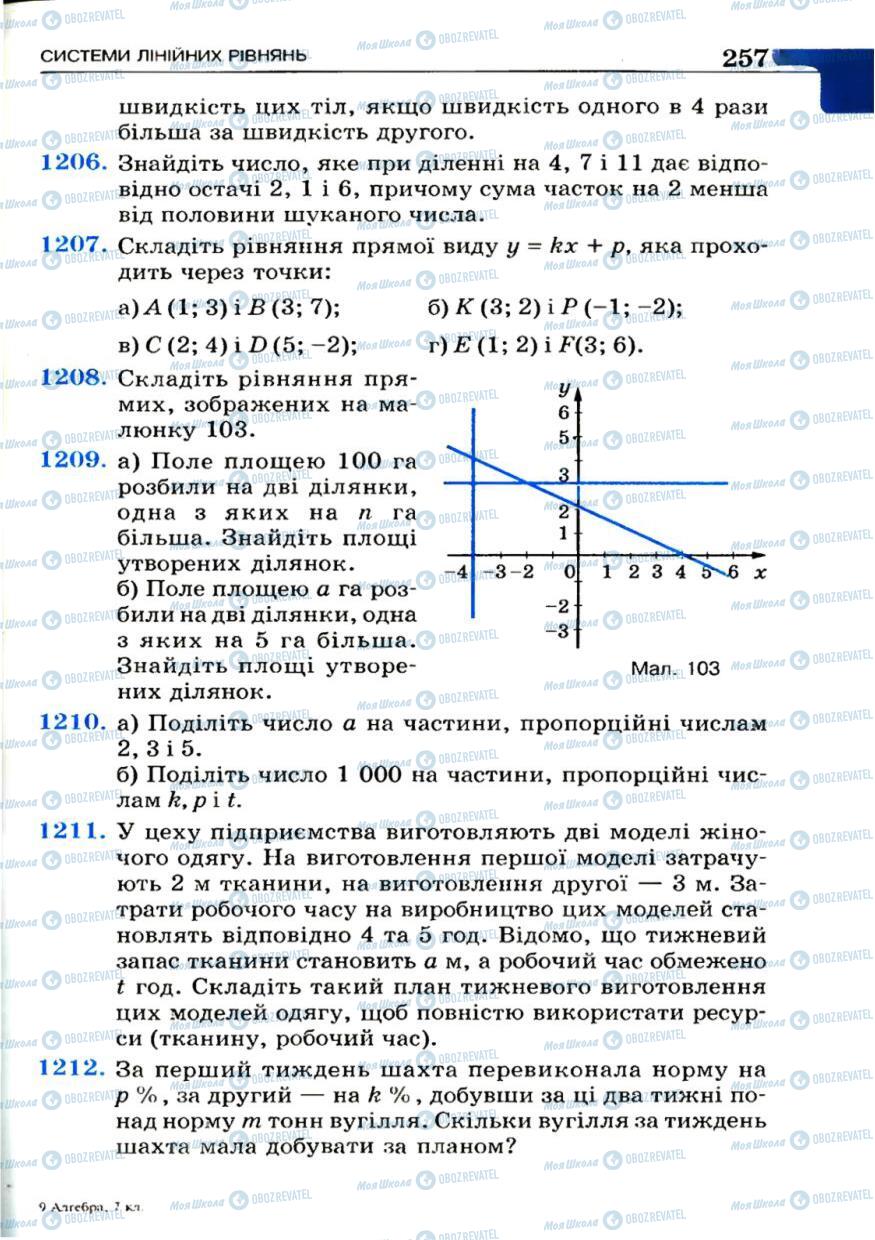 Підручники Алгебра 7 клас сторінка 257