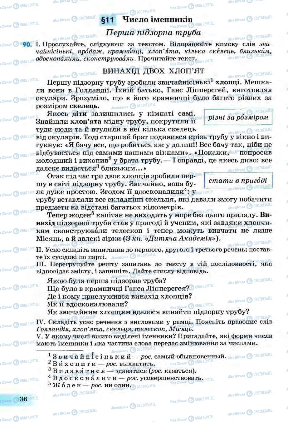 Учебники Укр мова 6 класс страница 36