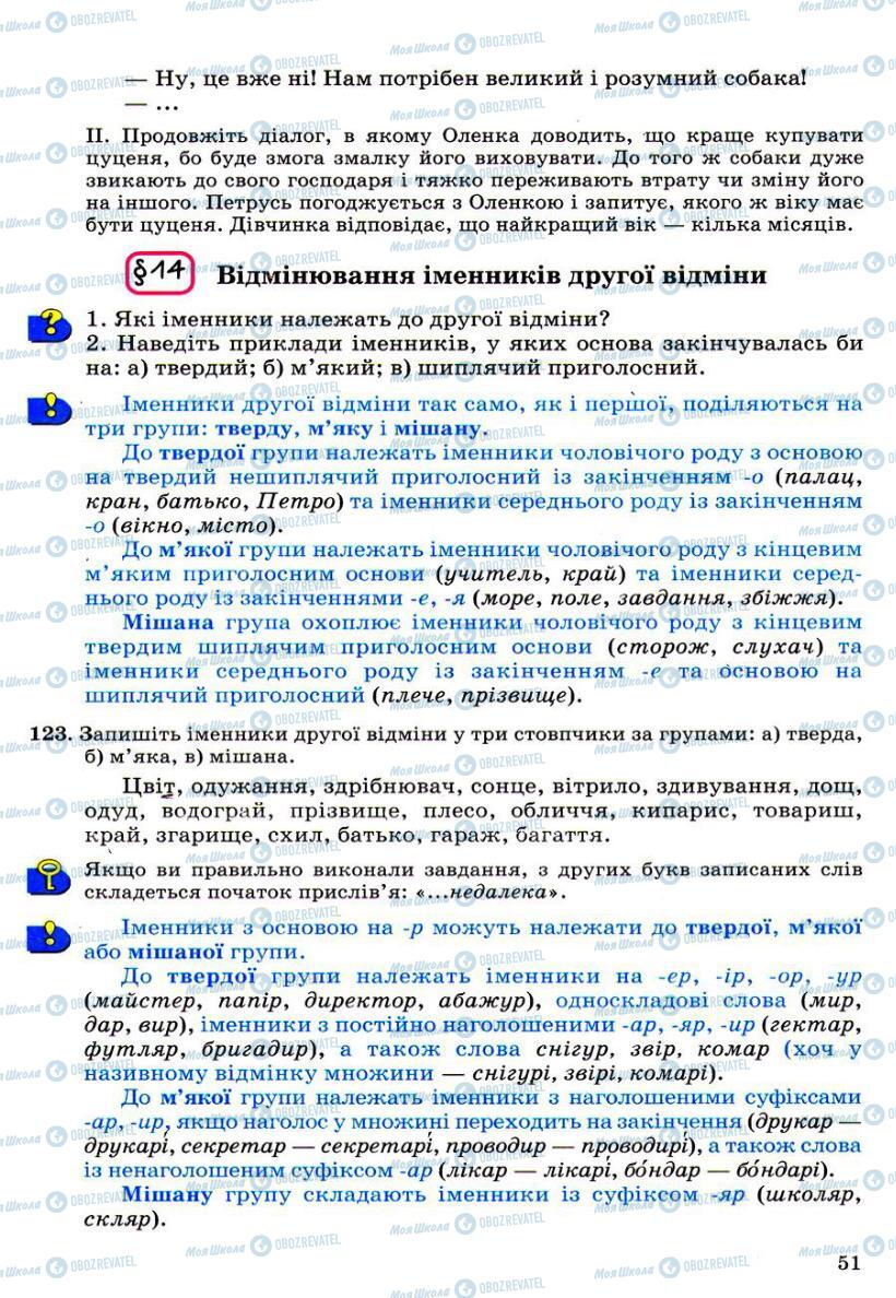 Підручники Українська мова 6 клас сторінка 51