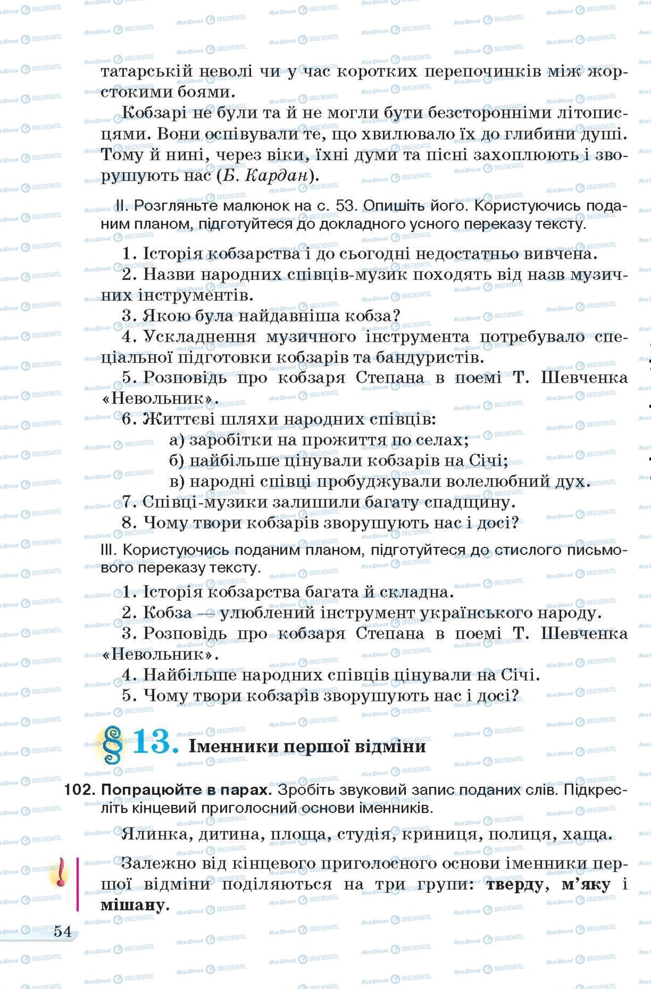 Учебники Укр мова 6 класс страница 54