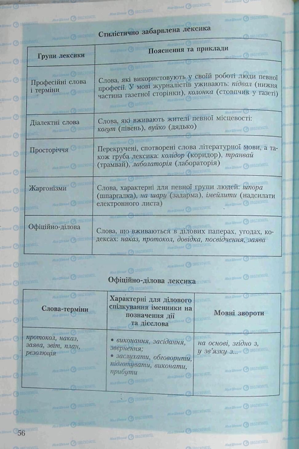 Учебники Укр мова 6 класс страница 56