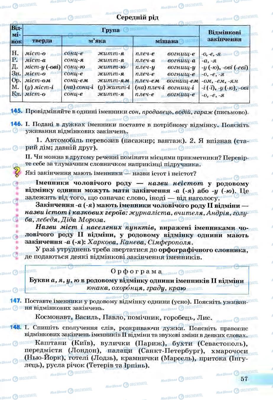 Учебники Укр мова 6 класс страница 57