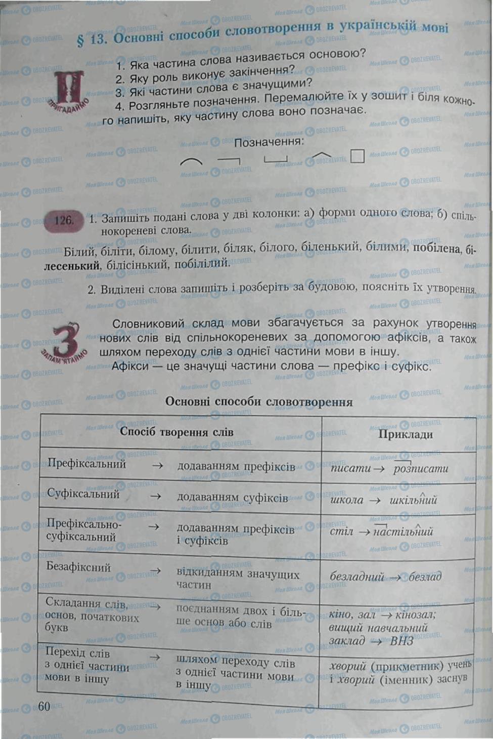 Учебники Укр мова 6 класс страница 60