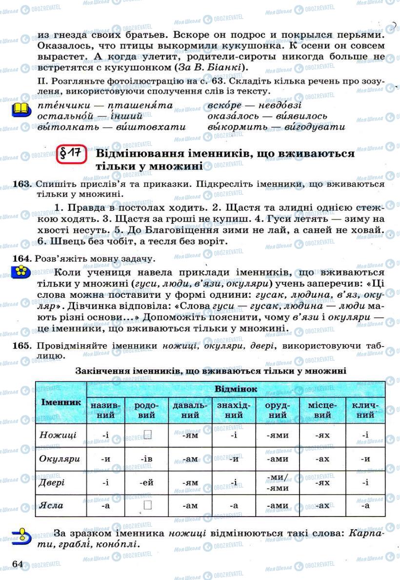 Підручники Українська мова 6 клас сторінка 64