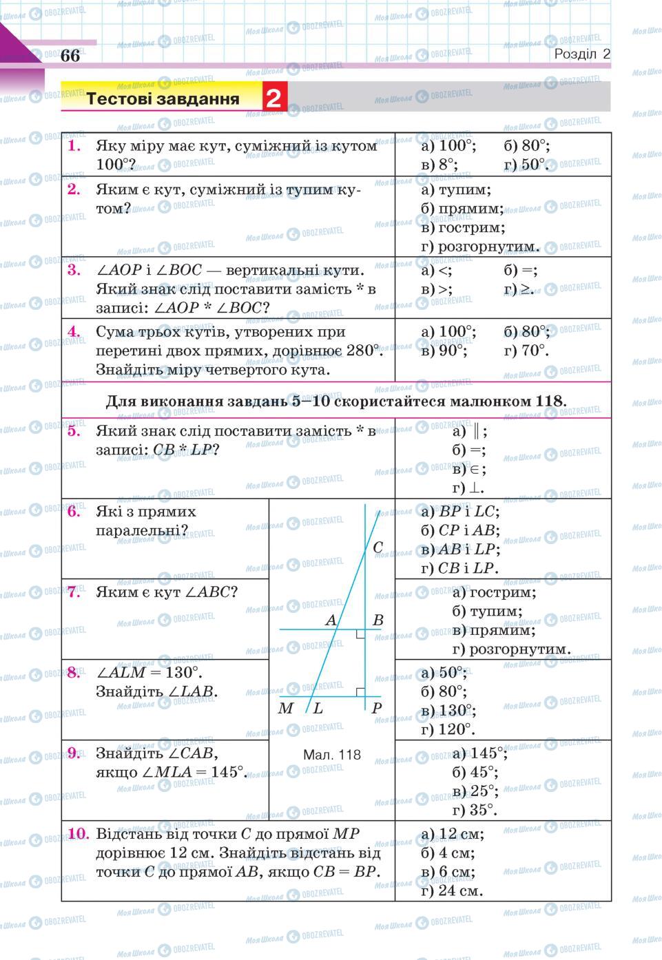 Підручники Геометрія 7 клас сторінка 66
