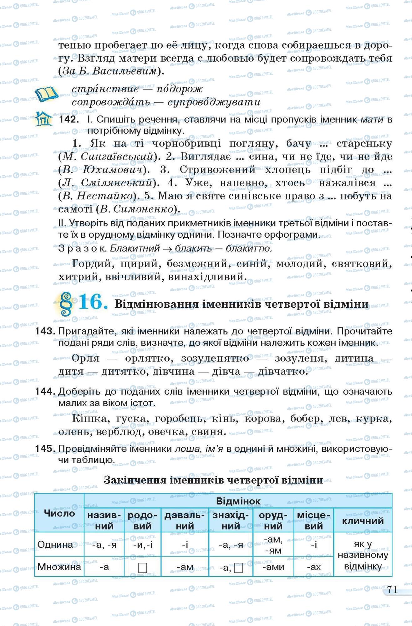 Учебники Укр мова 6 класс страница 71