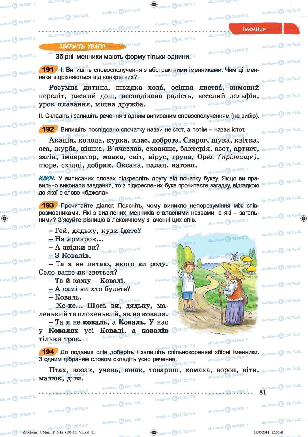 Підручники Українська мова 6 клас сторінка  81