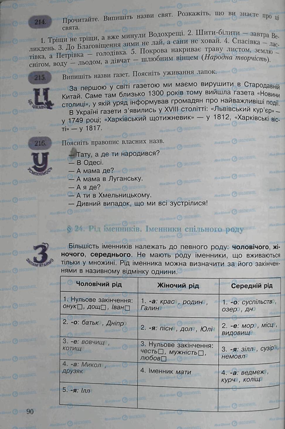 Учебники Укр мова 6 класс страница 90