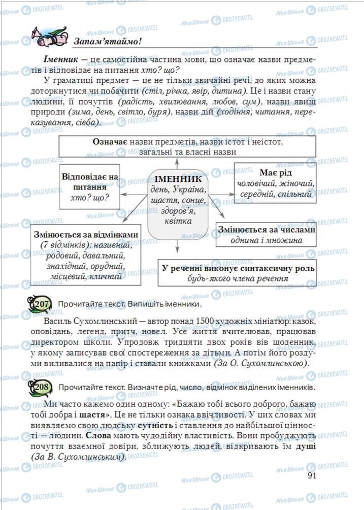 Підручники Українська мова 6 клас сторінка  91