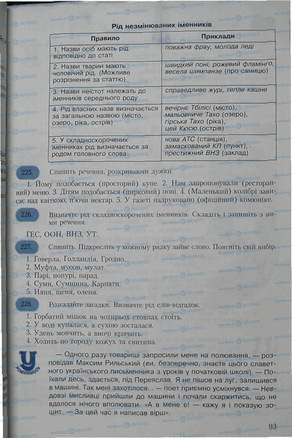 Підручники Українська мова 6 клас сторінка 93