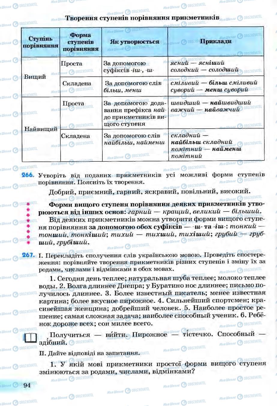 Учебники Укр мова 6 класс страница 94