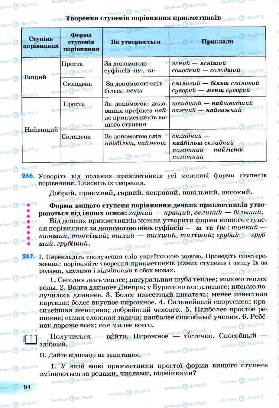 Підручники Українська мова 6 клас сторінка 94