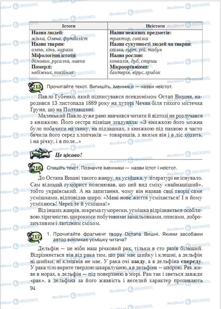 Підручники Українська мова 6 клас сторінка 94