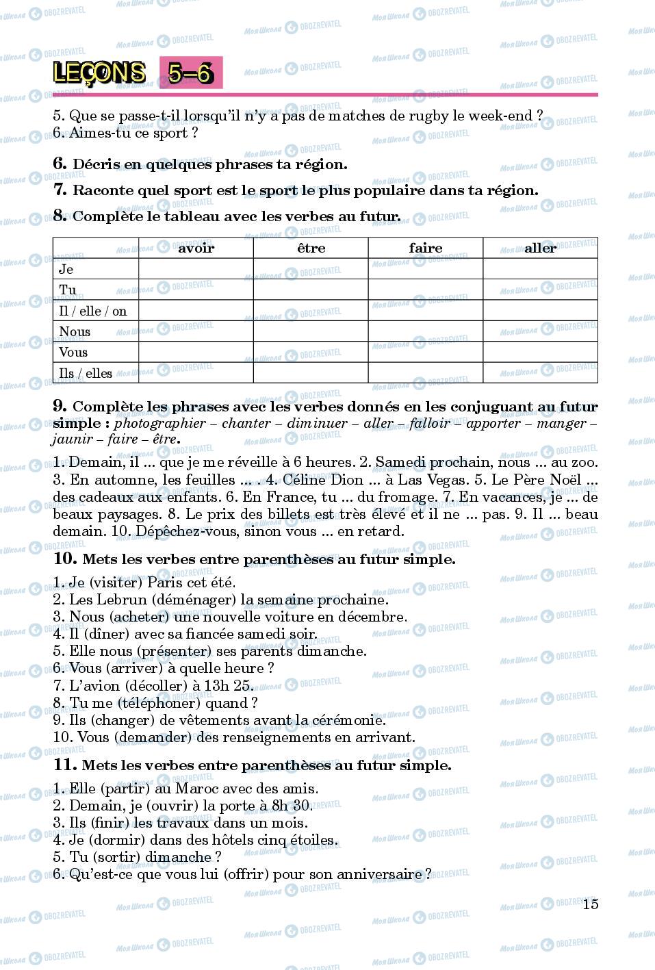 Підручники Французька мова 8 клас сторінка 15