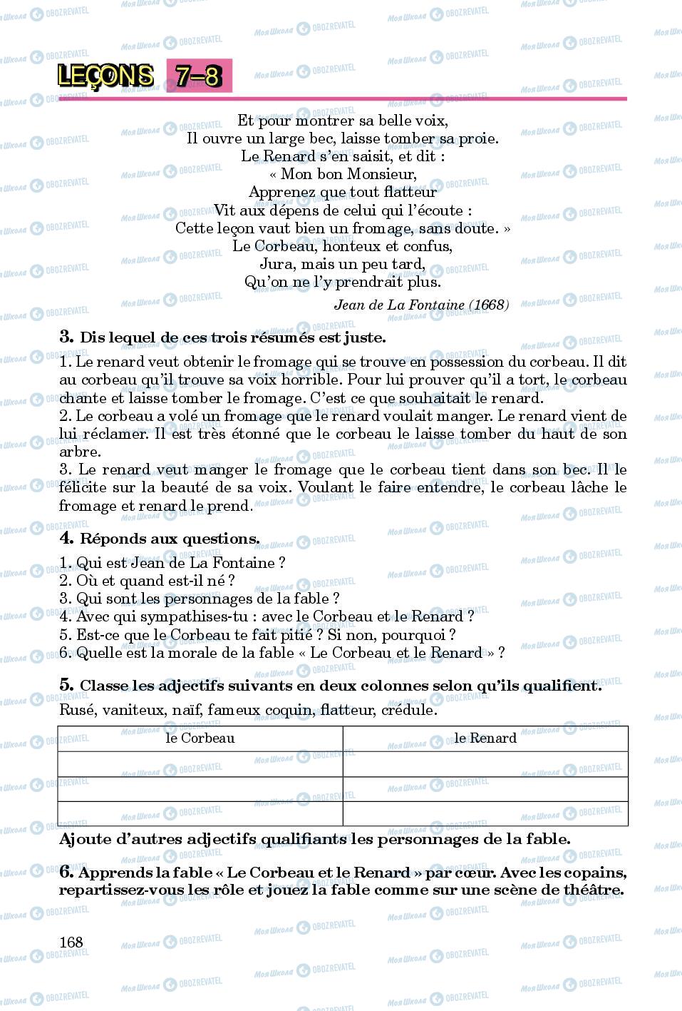 Підручники Французька мова 8 клас сторінка  168