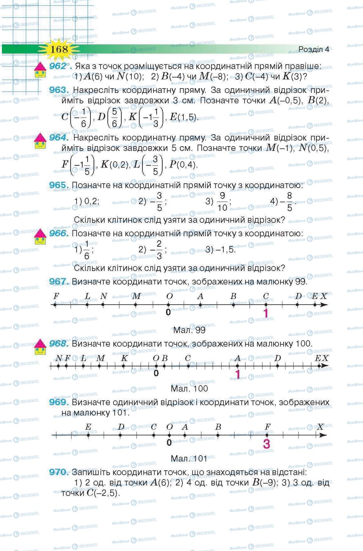 Підручники Математика 6 клас сторінка 168