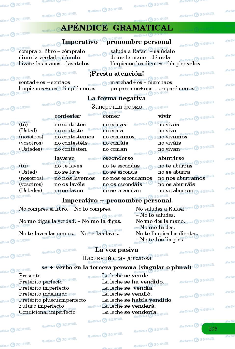 Учебники Испанский язык 8 класс страница 203