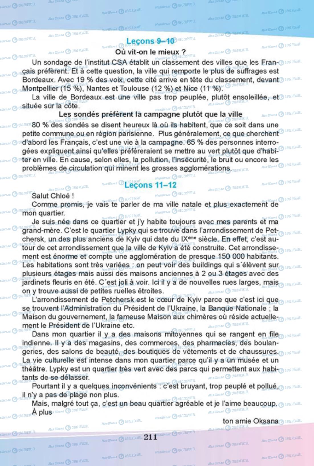 Підручники Французька мова 8 клас сторінка 211