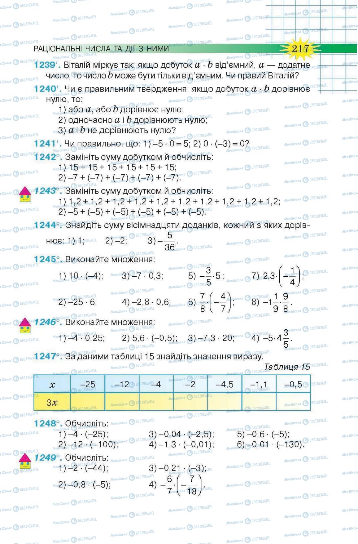 Підручники Математика 6 клас сторінка 217