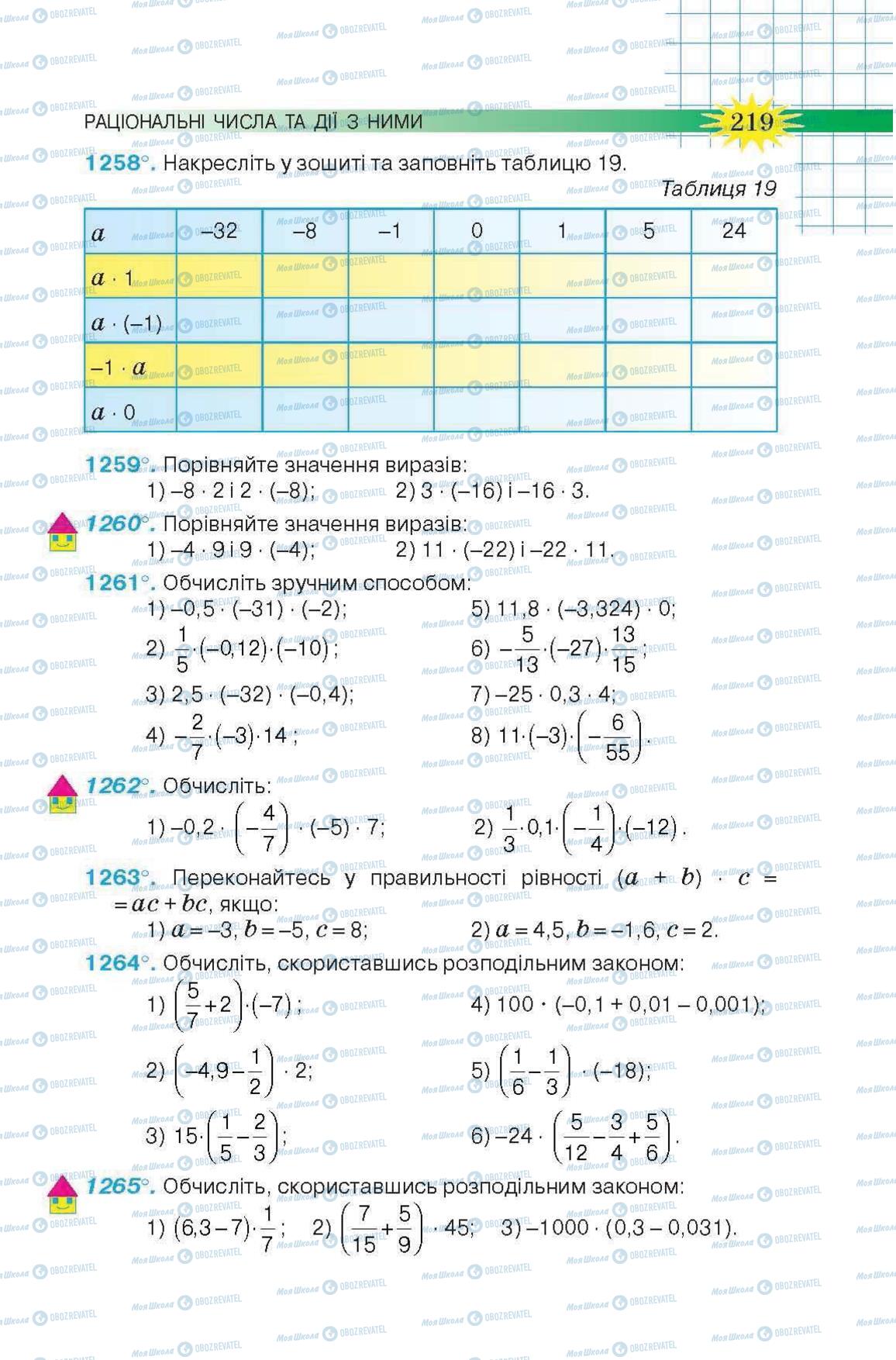 Підручники Математика 6 клас сторінка 219