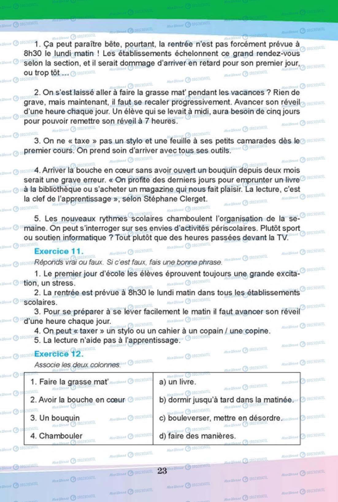 Підручники Французька мова 8 клас сторінка 23