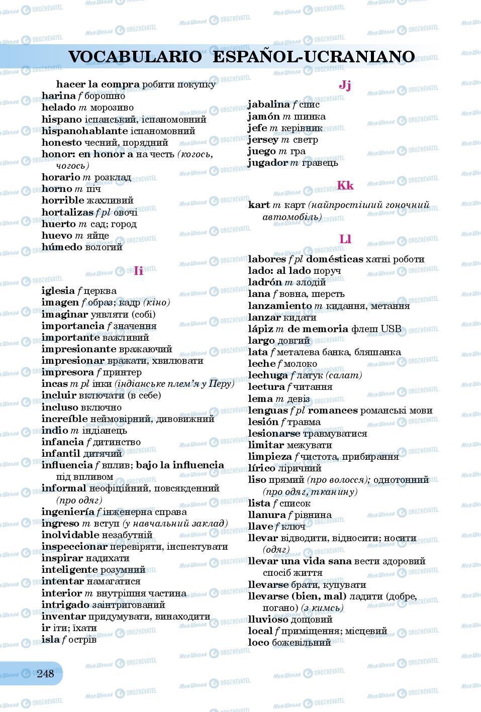 Підручники Іспанська мова 8 клас сторінка 248
