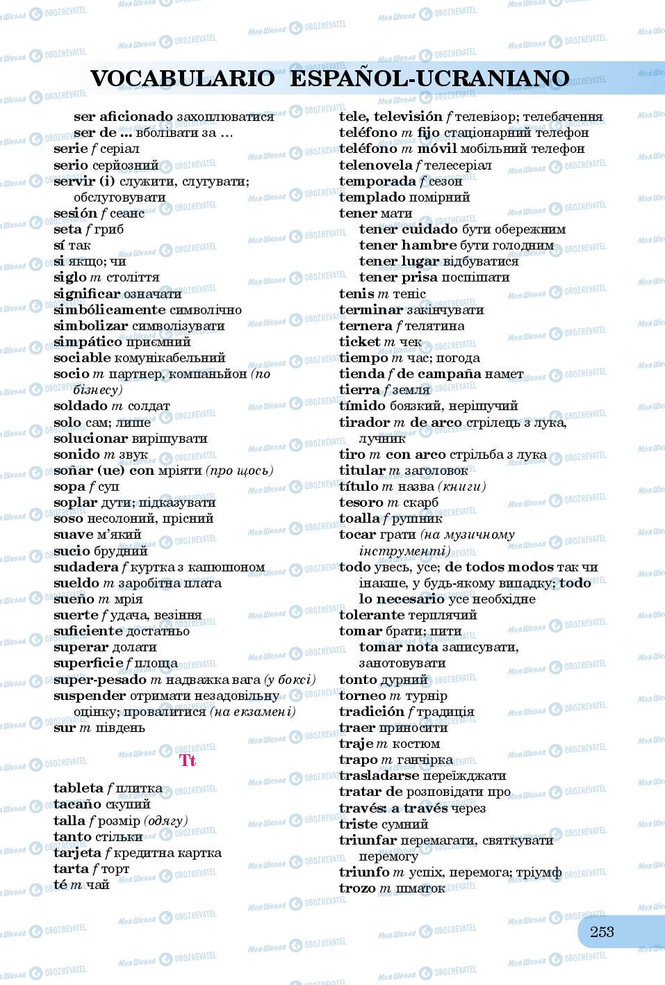 Підручники Іспанська мова 8 клас сторінка 253