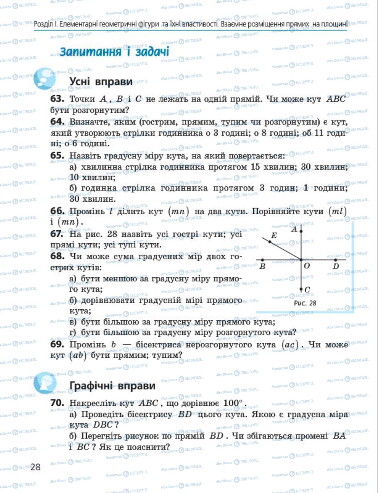 Підручники Геометрія 7 клас сторінка 28