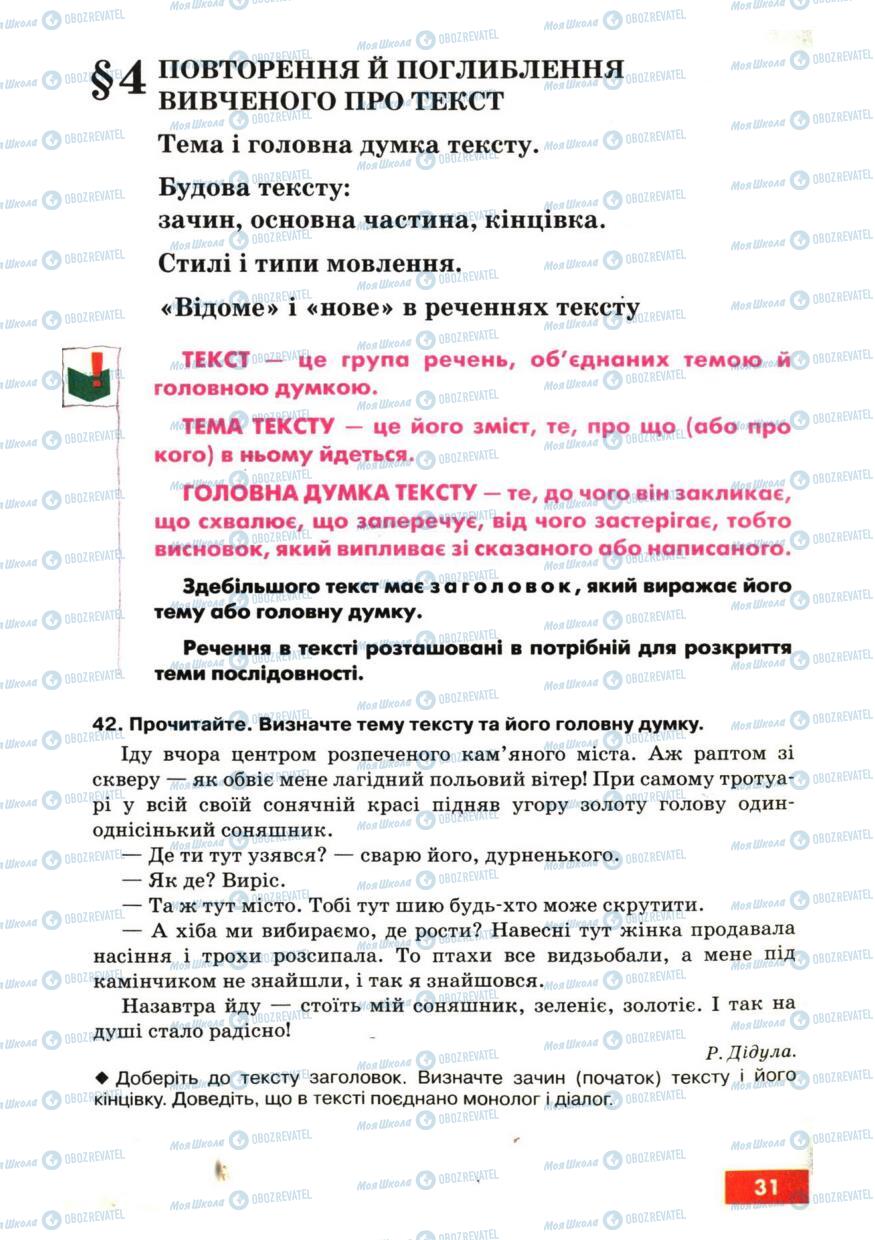 Підручники Українська мова 6 клас сторінка 31