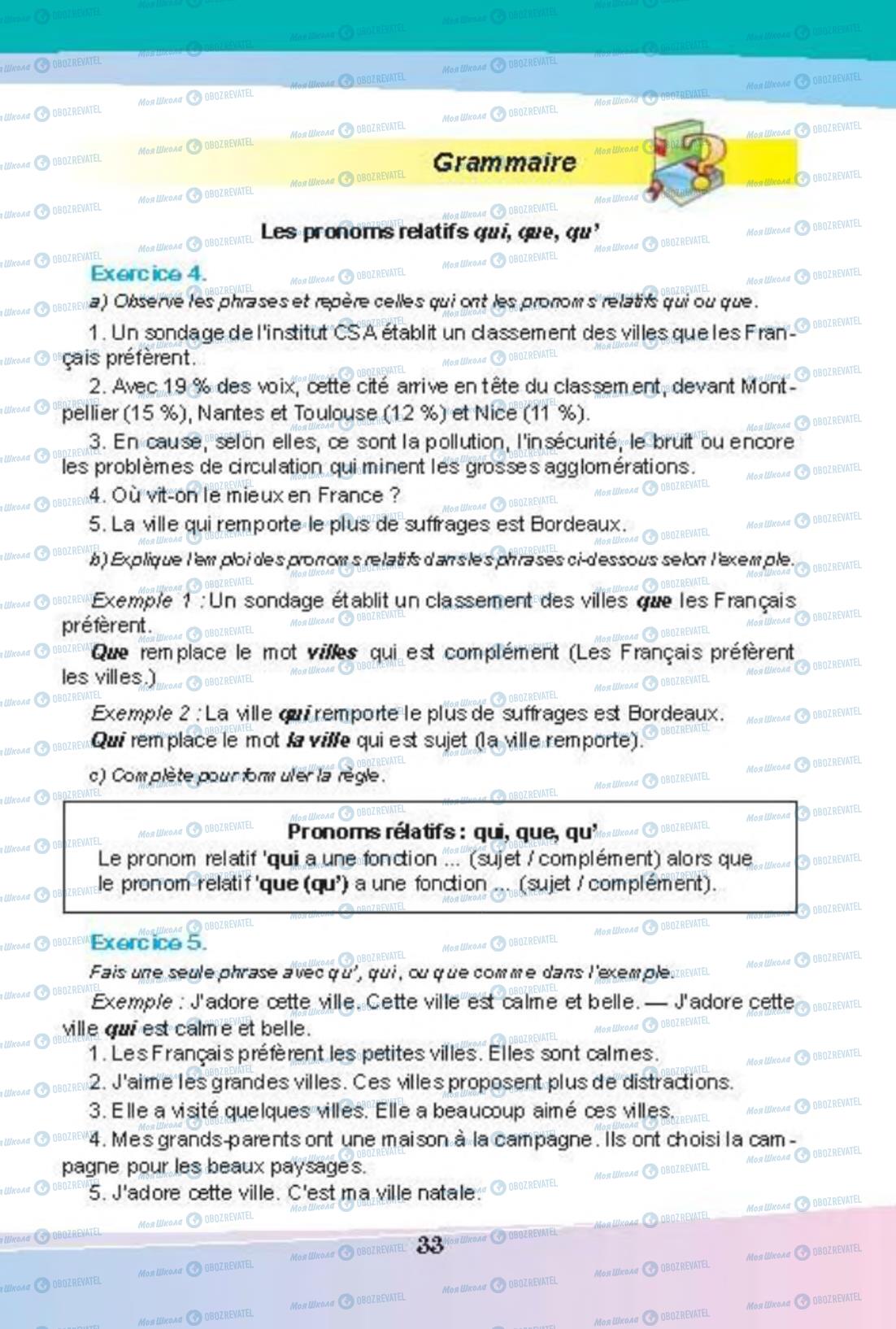 Підручники Французька мова 8 клас сторінка 33