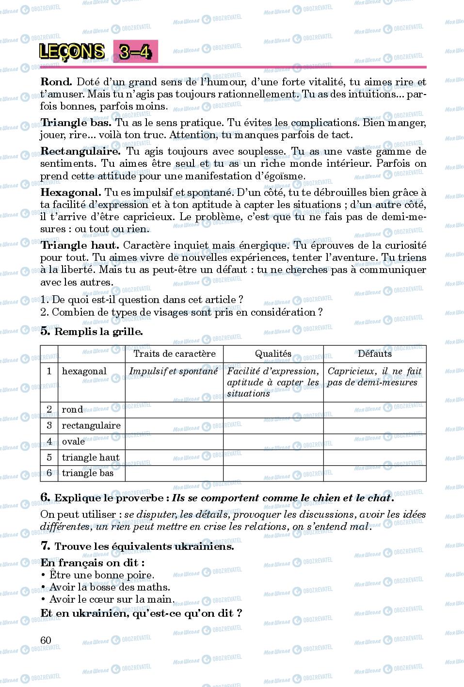 Підручники Французька мова 8 клас сторінка  60