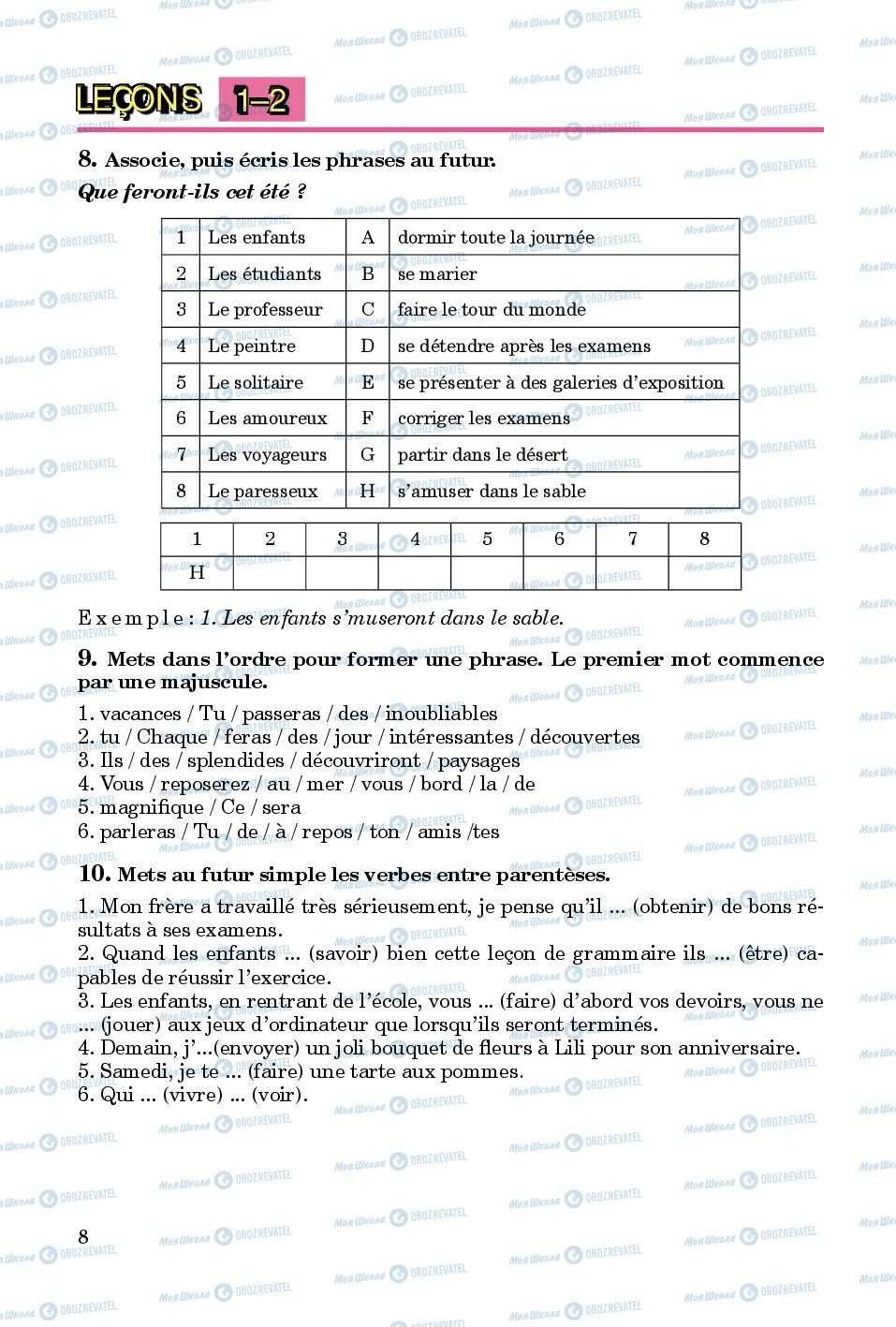 Учебники Французский язык 8 класс страница 8