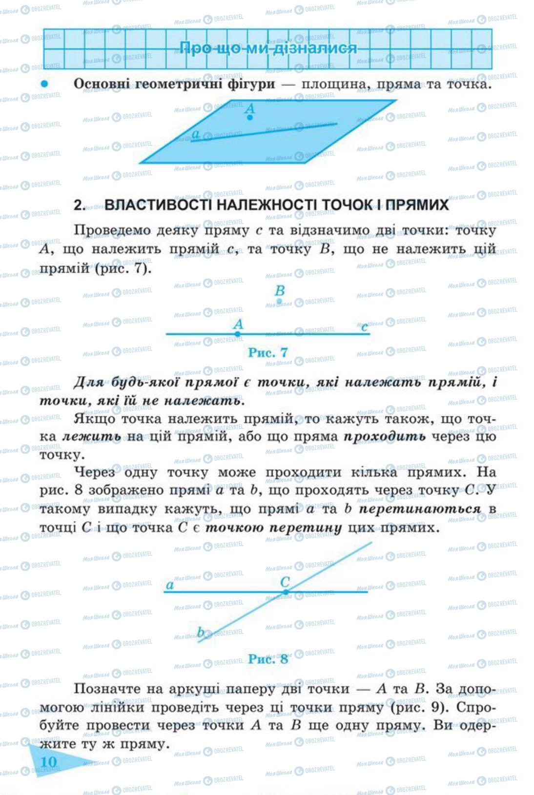 Підручники Геометрія 7 клас сторінка 10