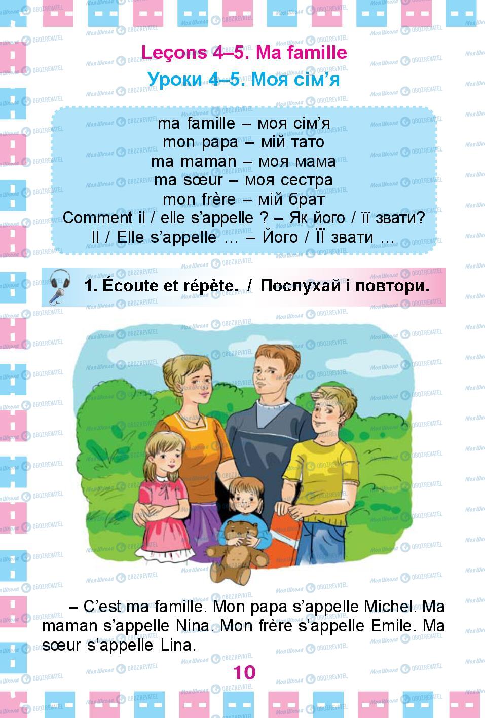 Підручники Французька мова 1 клас сторінка 10
