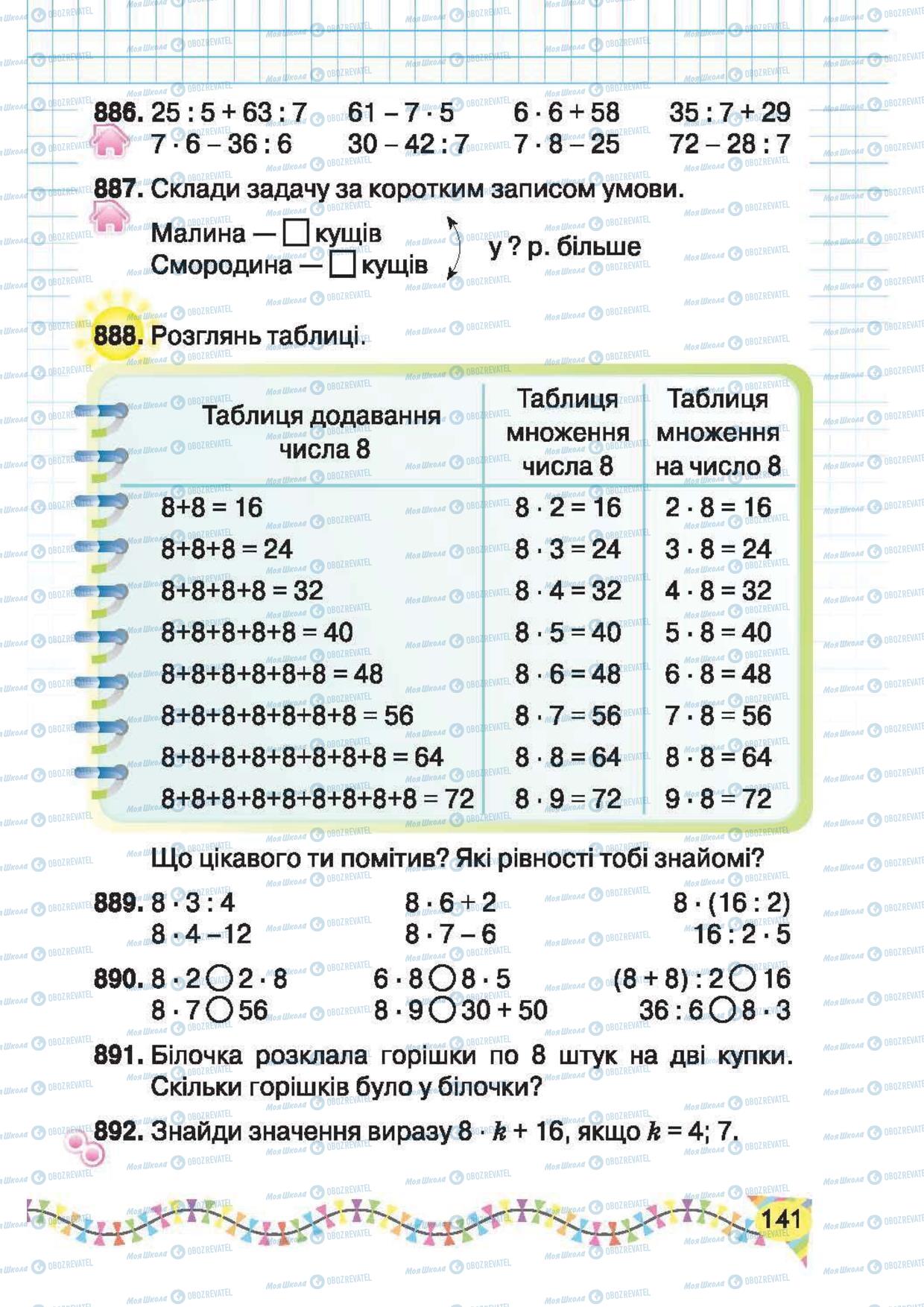 Підручники Математика 2 клас сторінка 141