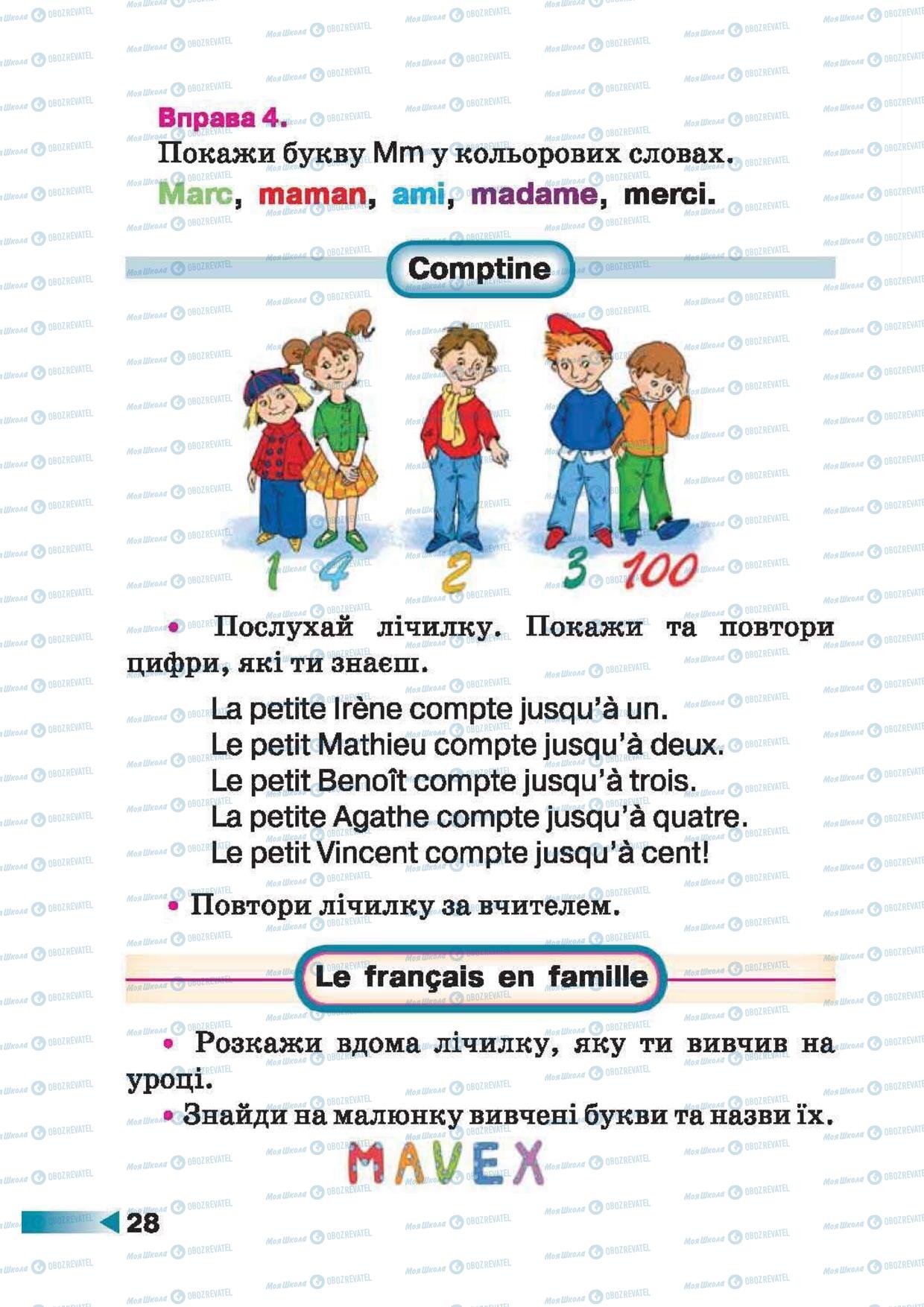 Підручники Французька мова 1 клас сторінка 28