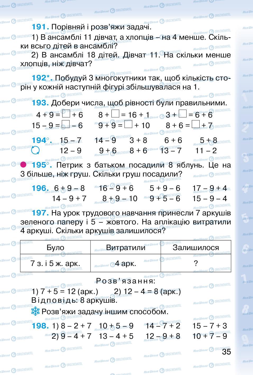 Підручники Математика 2 клас сторінка 35