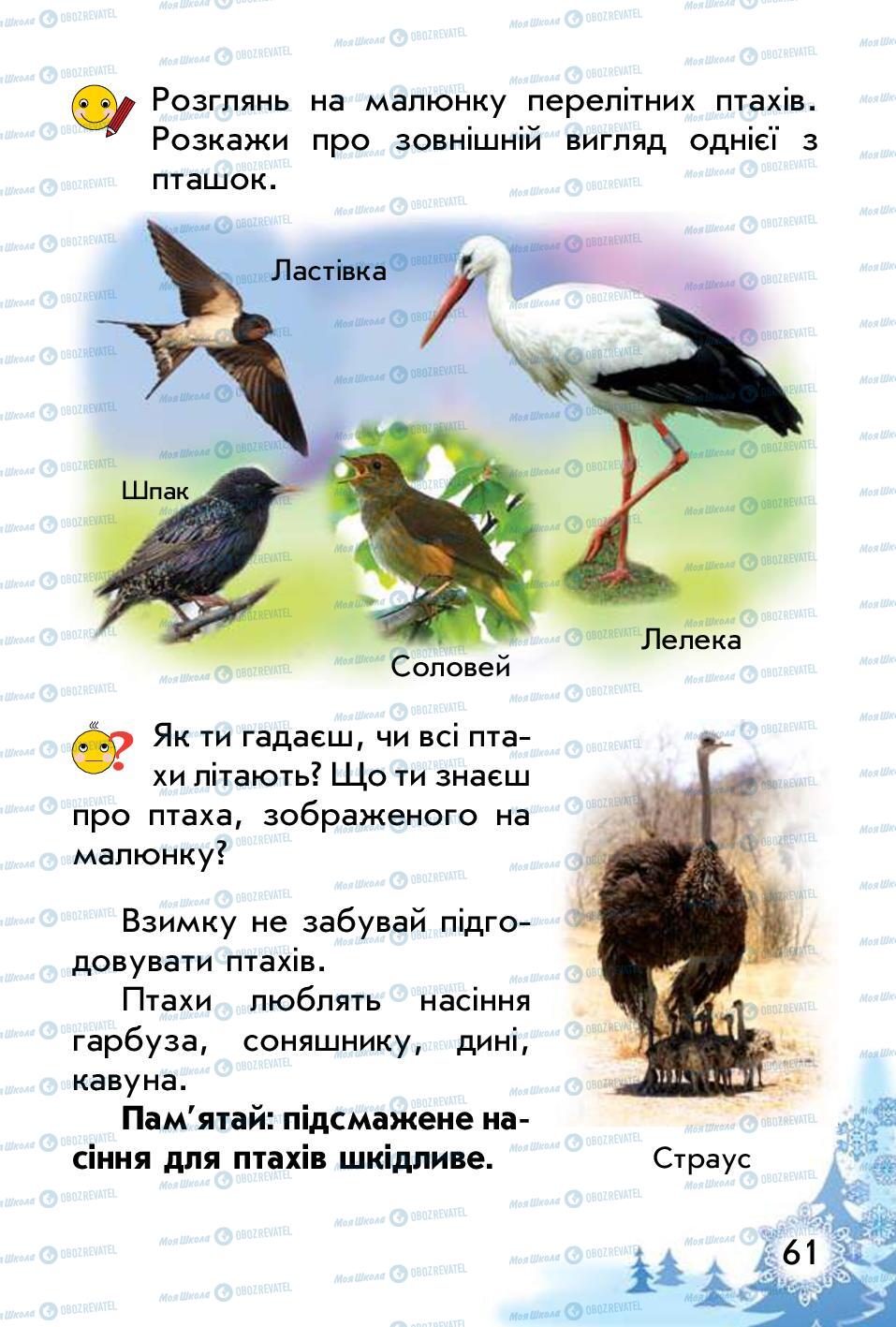 Підручники Природознавство 1 клас сторінка 61