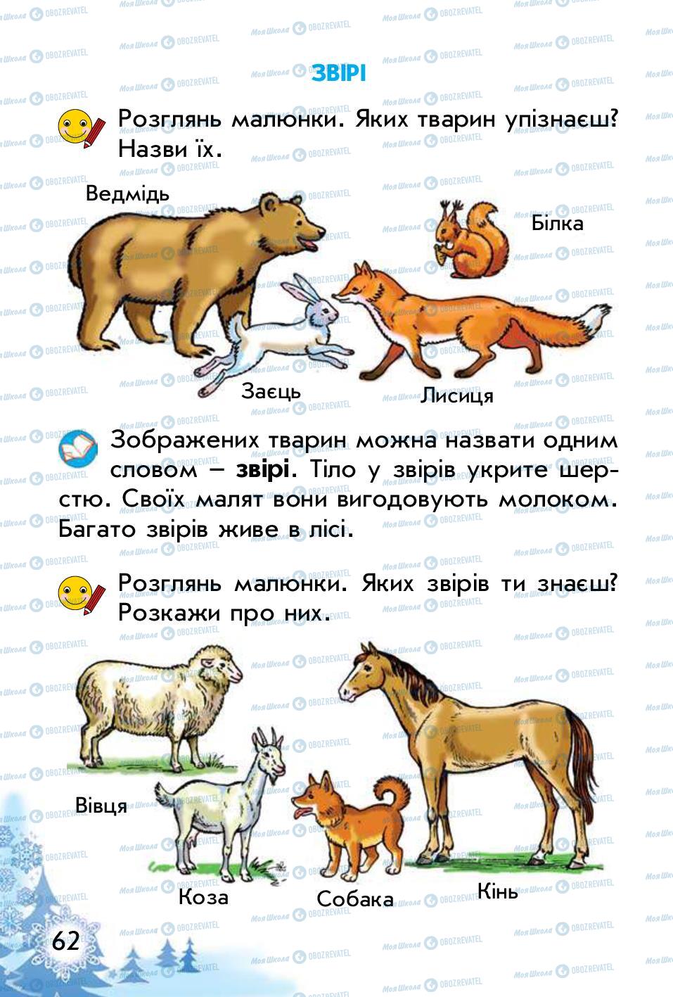 Підручники Природознавство 1 клас сторінка 62